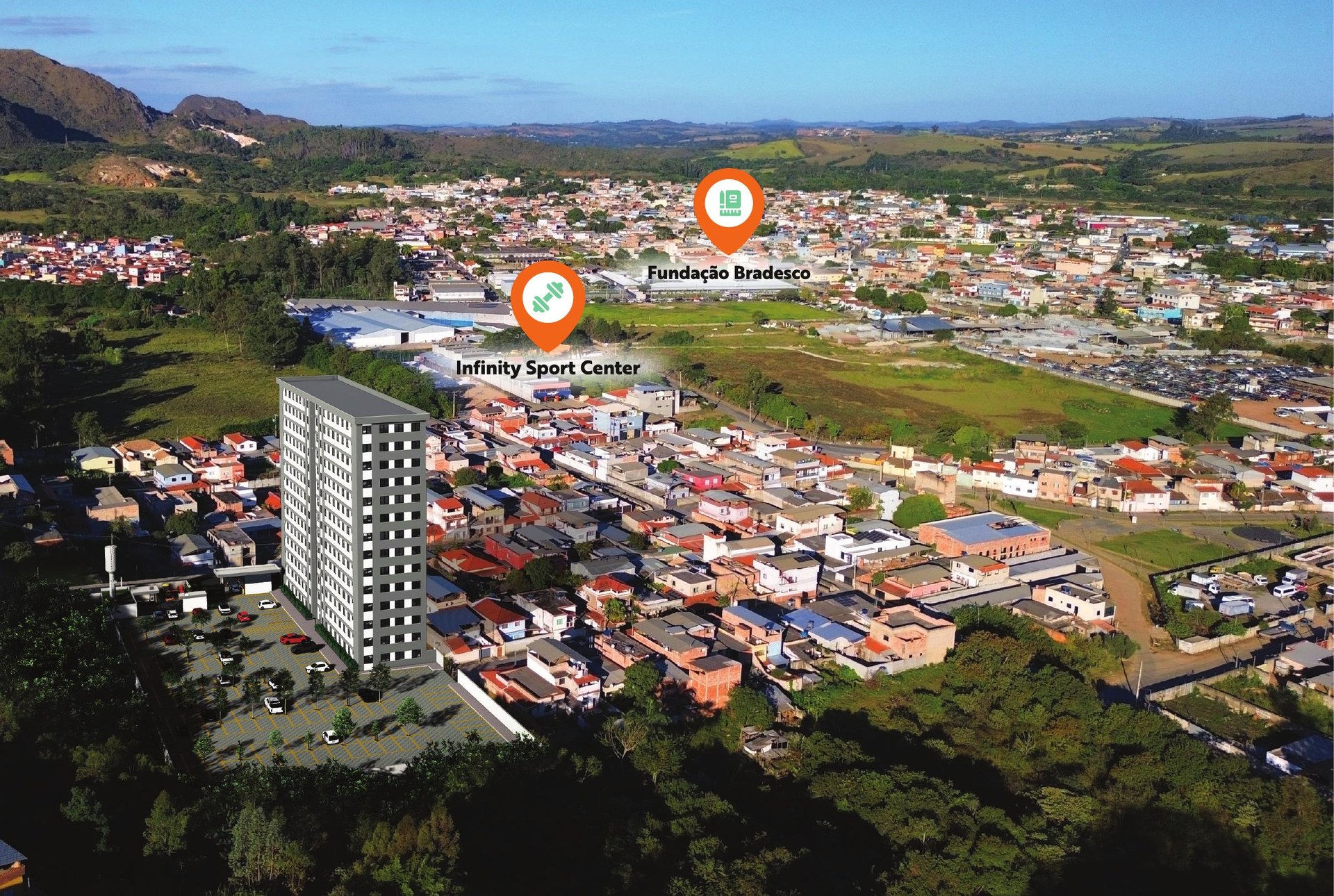 Vista aérea do entorno do Park Alterosa no Recreio das Alterosas
